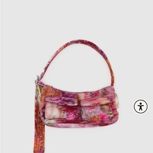 Baggu- Cargo Shoulder Bag- Berry Chrysanthemum
